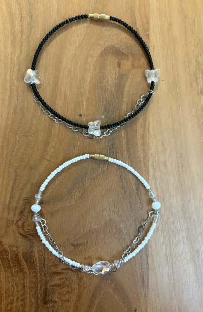 Bead/Chain Anklet Set